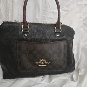 Coach Emma Black and Brown Handbag